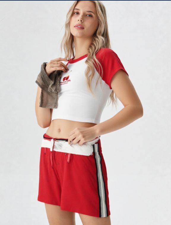 T-shirt côtelé à manches raglan pour femmes - Il était une fois, mais pas deux